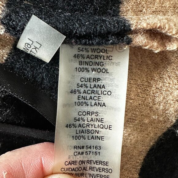 Karl Lagerfield Camel and Black Wool Cardigan - Women XL - Quiet Luxury Chic - Picture 5 of 7